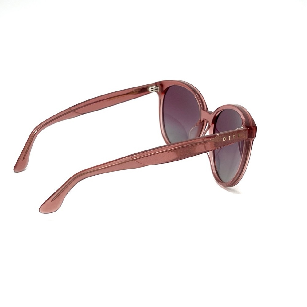 Diff Cosmo Polarized Sunglasses Full Rim Round Frames Pink Sparkle UVA/UVB TB40B - Picture 5 of 9